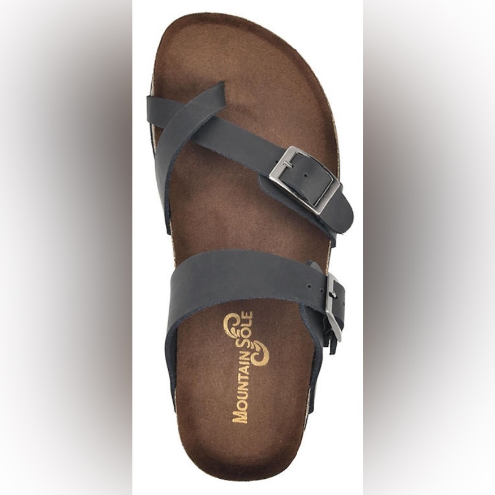 Mountain Leather Sole Ring Toe SlipOn Two Adjustable Buckle rustic cottage 9